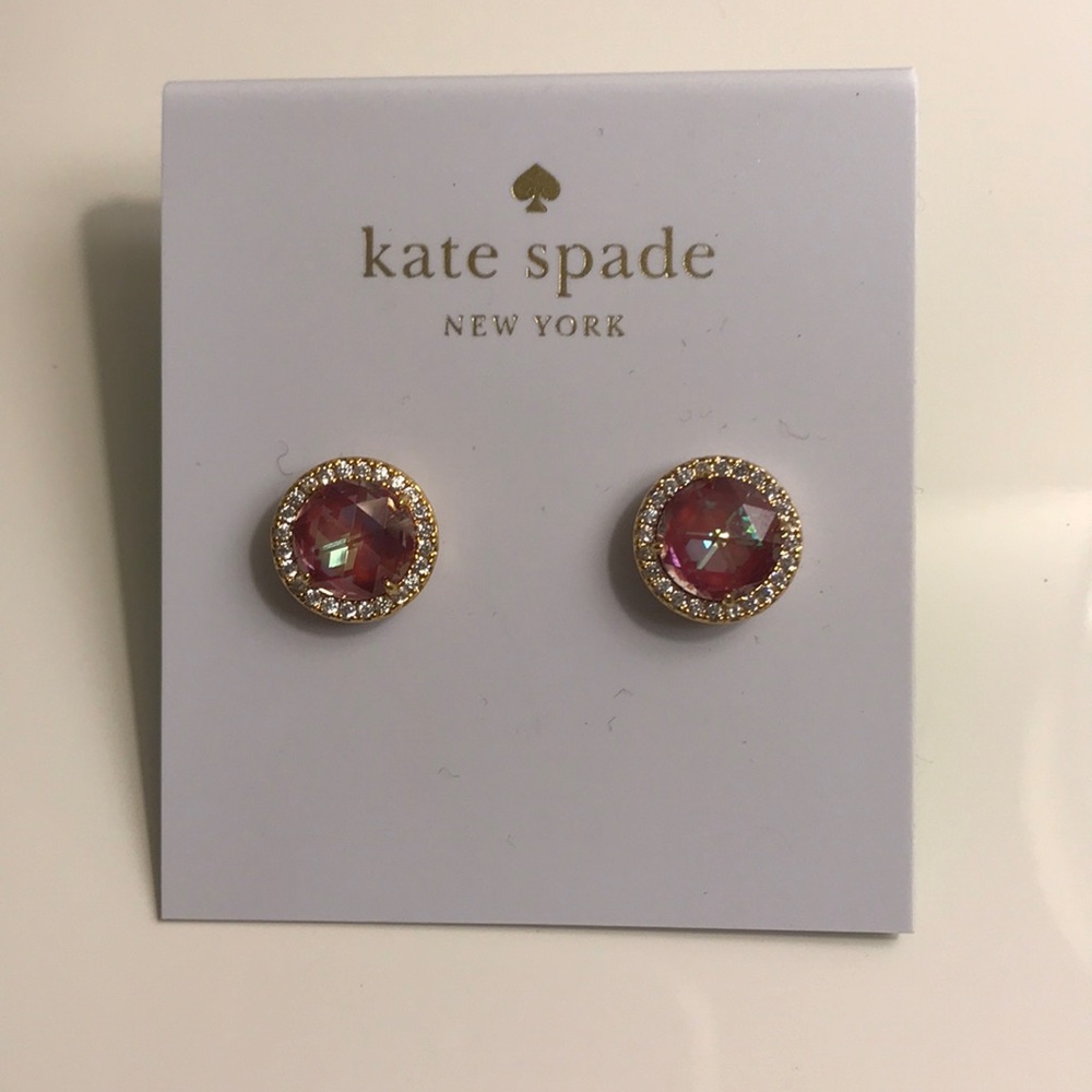 BRAND NEW Kate Spade pink diamond studs